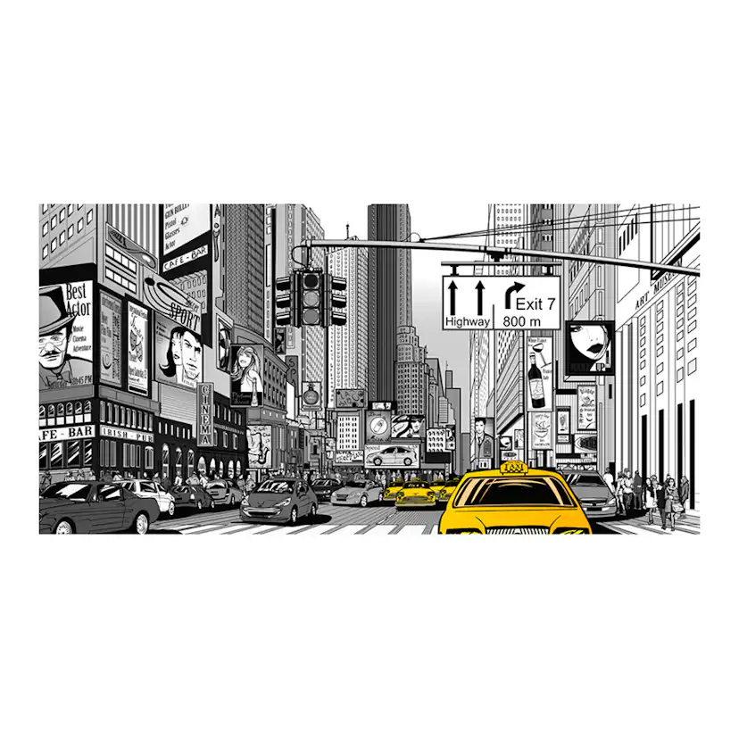 Fototapet XXL Arkiio Gula taxibilar i NYC 550x270 cm