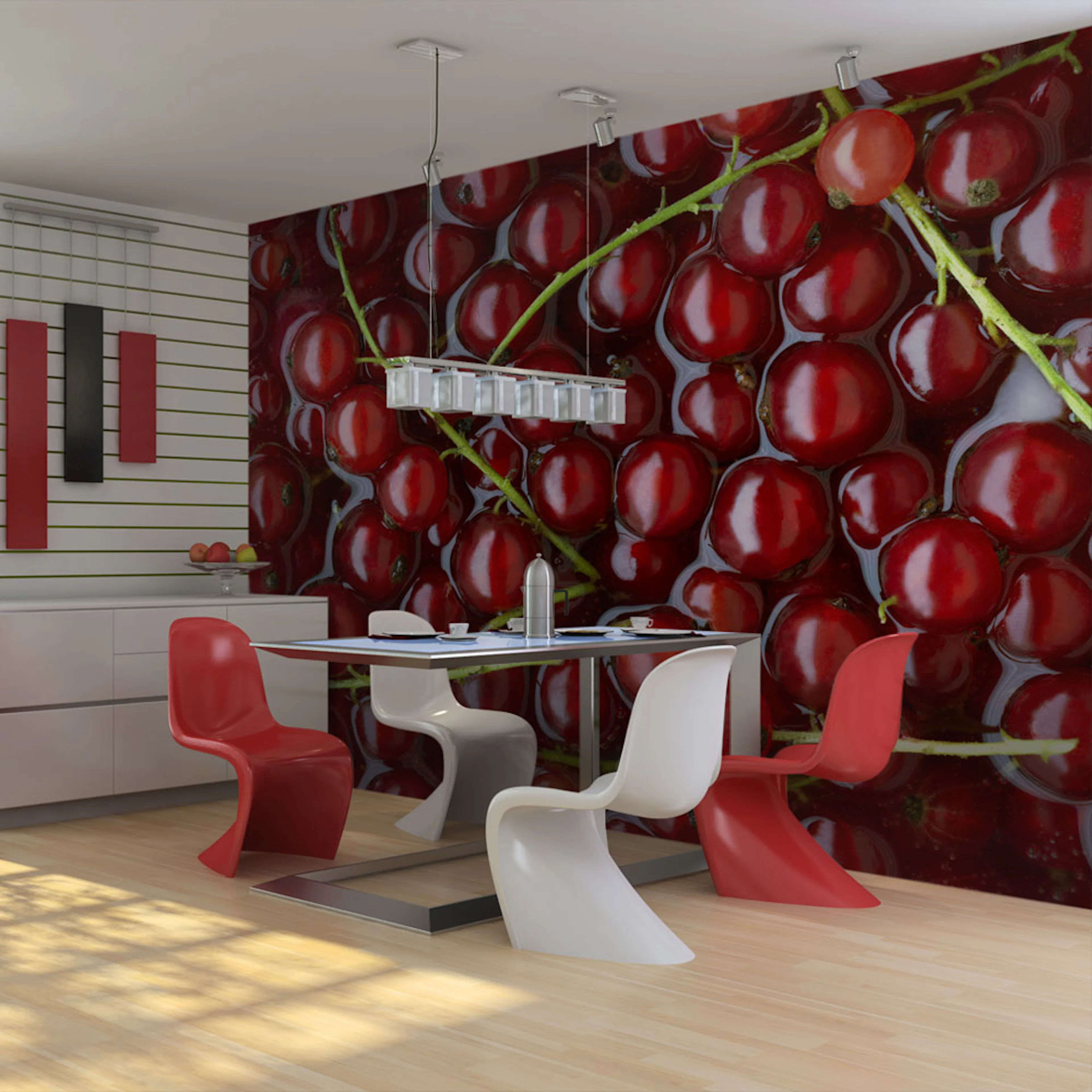 Fototapet Arkiio Röda Vinbär Badade I Vatten