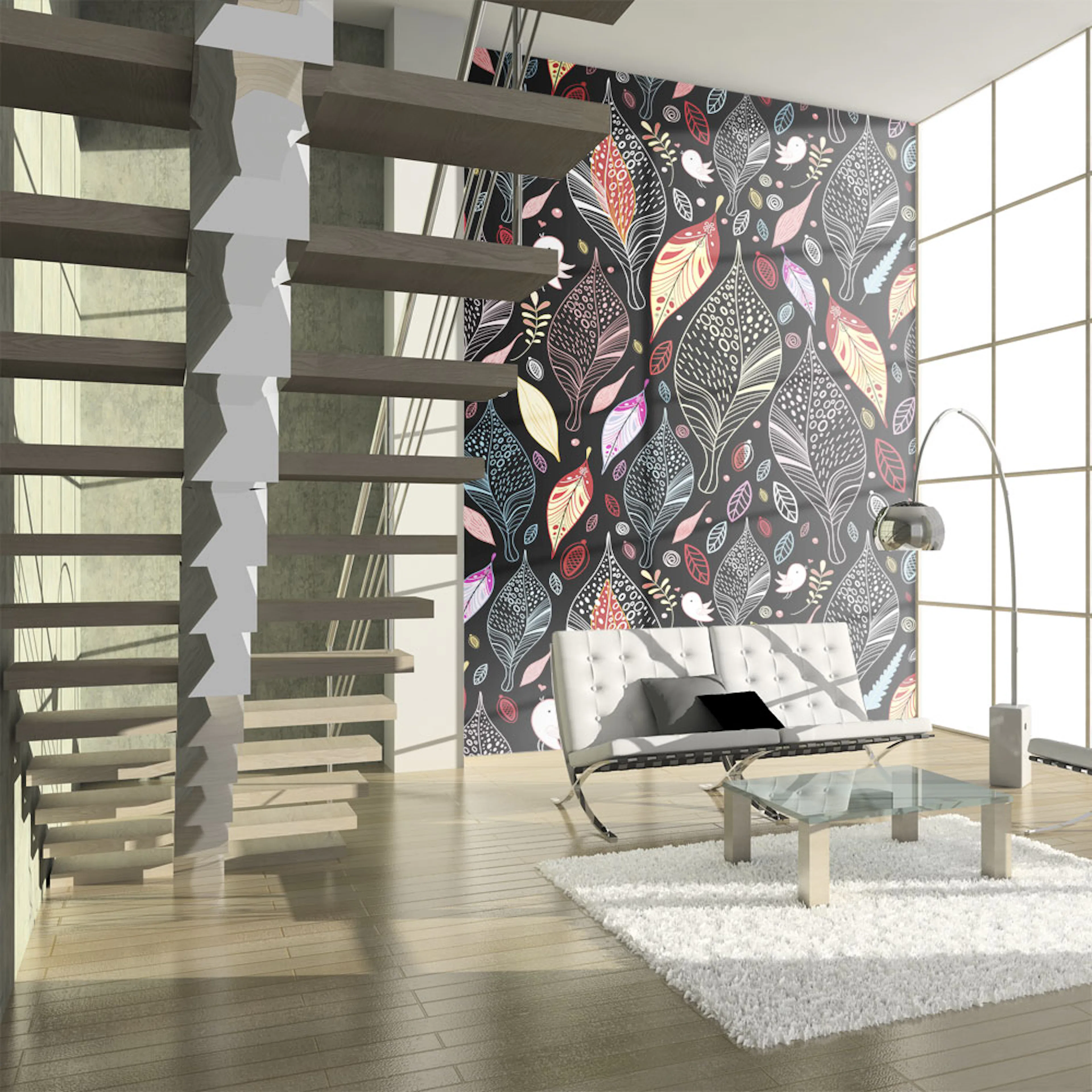 Fototapet Arkiio Höstlöv På Svart Bakgrund