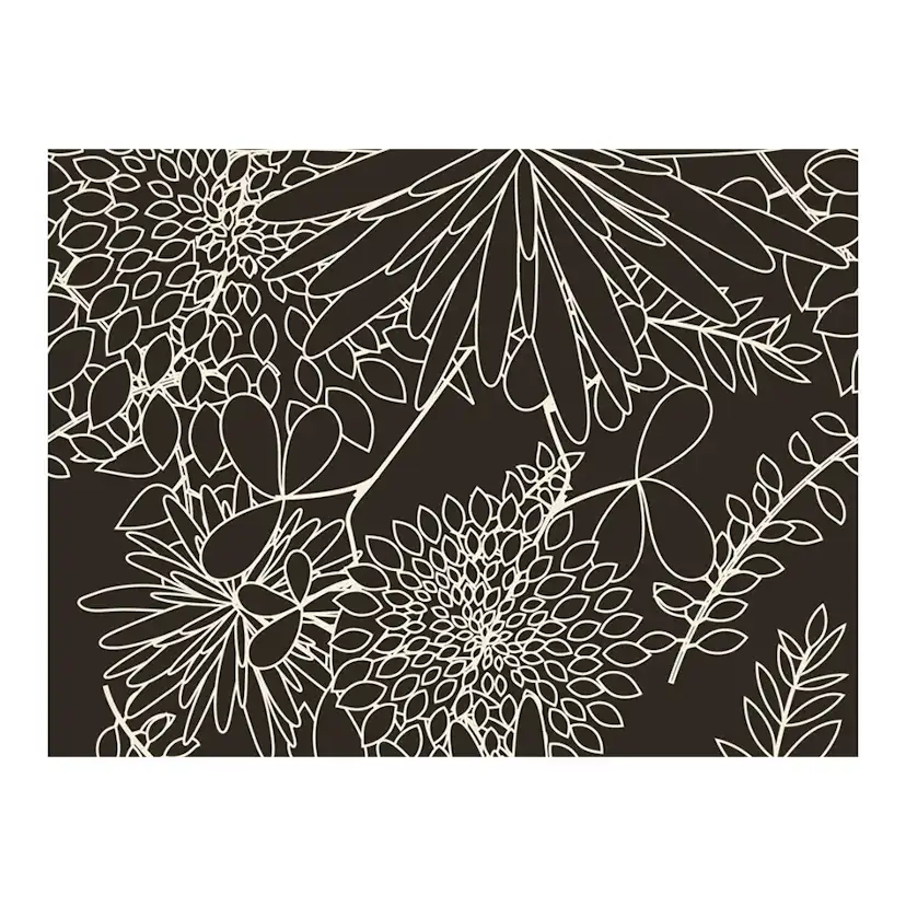 Fototapet Arkiio Svart Och Vit Blommig Bakgrund