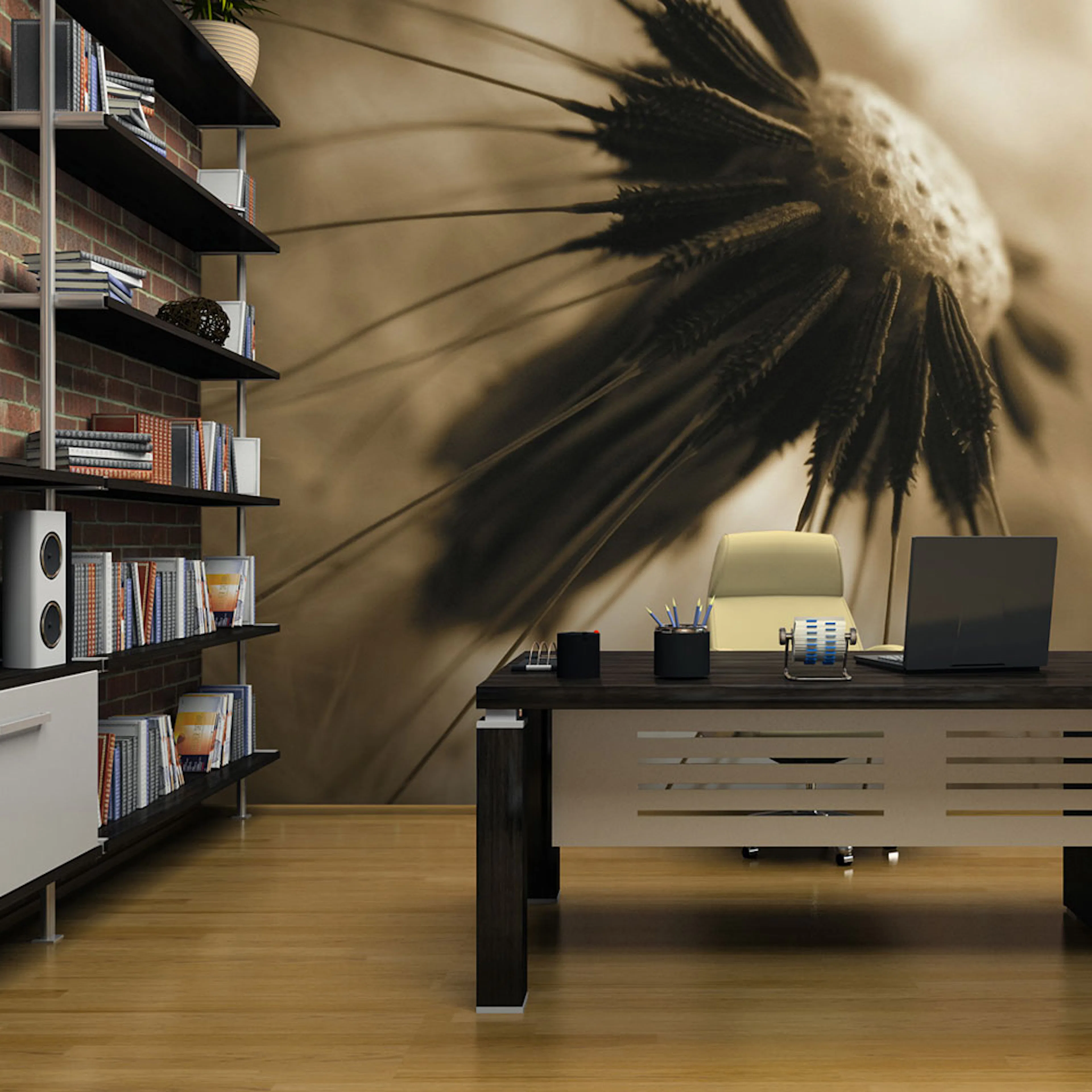 Fototapet Arkiio Maskros Sepia LFTNT1303