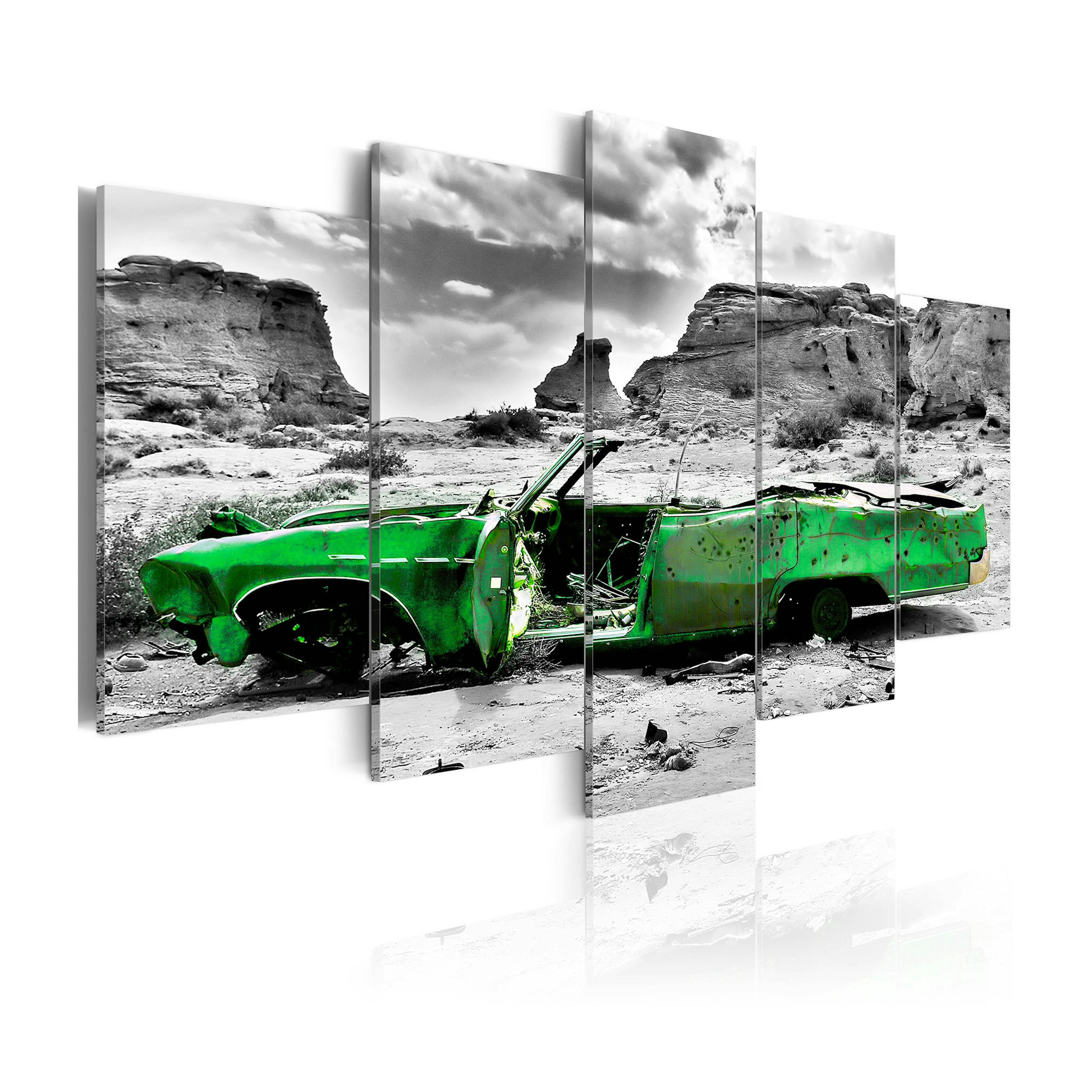 Tavla Arkiio Green Retro Car At Colorado Desert