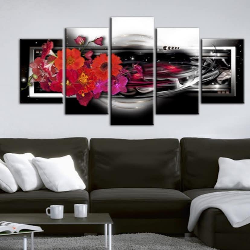 Tavla Arkiio Gerberas On Black Background