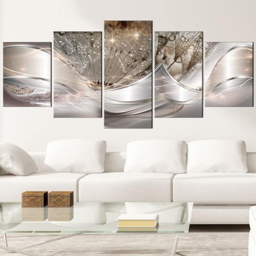 Tavla Arkiio Modern Dandelions Beige Wide 5 delar