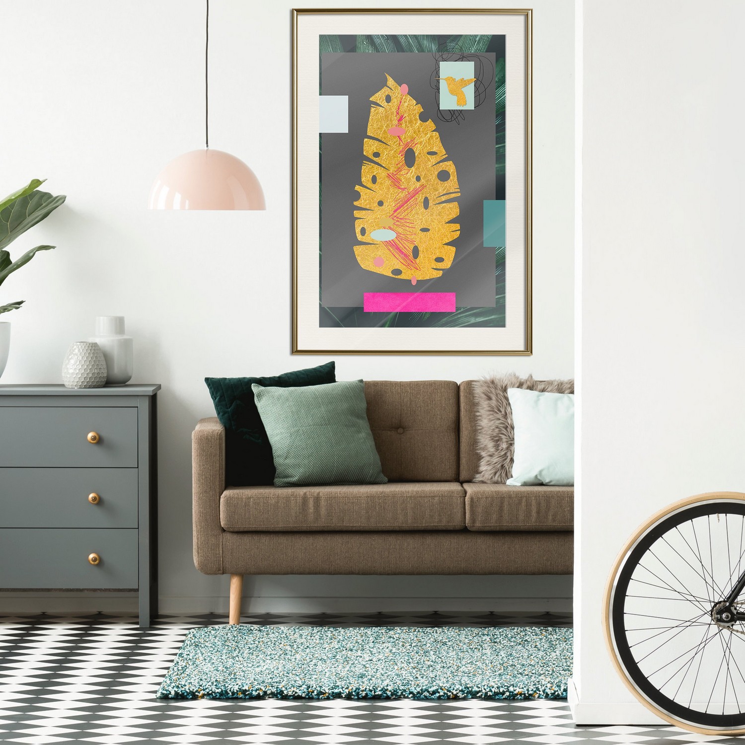 Poster Artgeist Affisch Golden Leaf