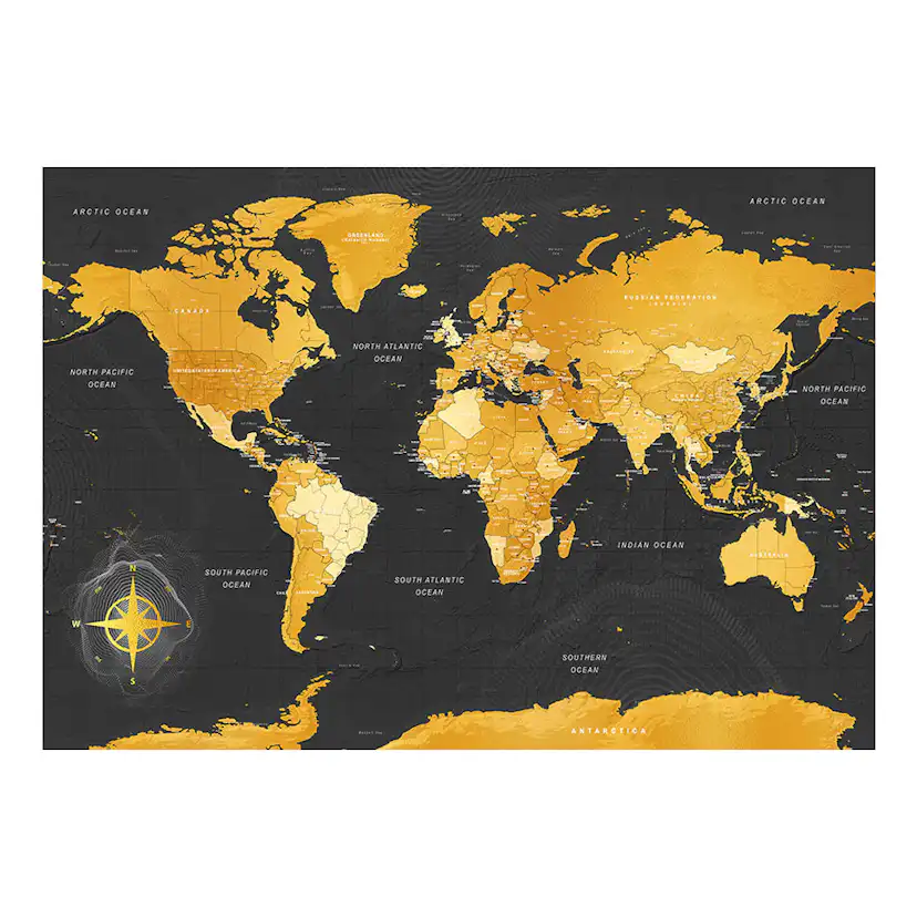 Fototapet Arkiio Map Golden World