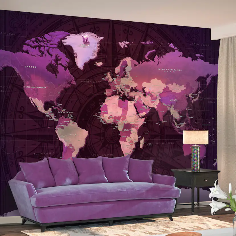 Fototapet Arkiio Purple World Map