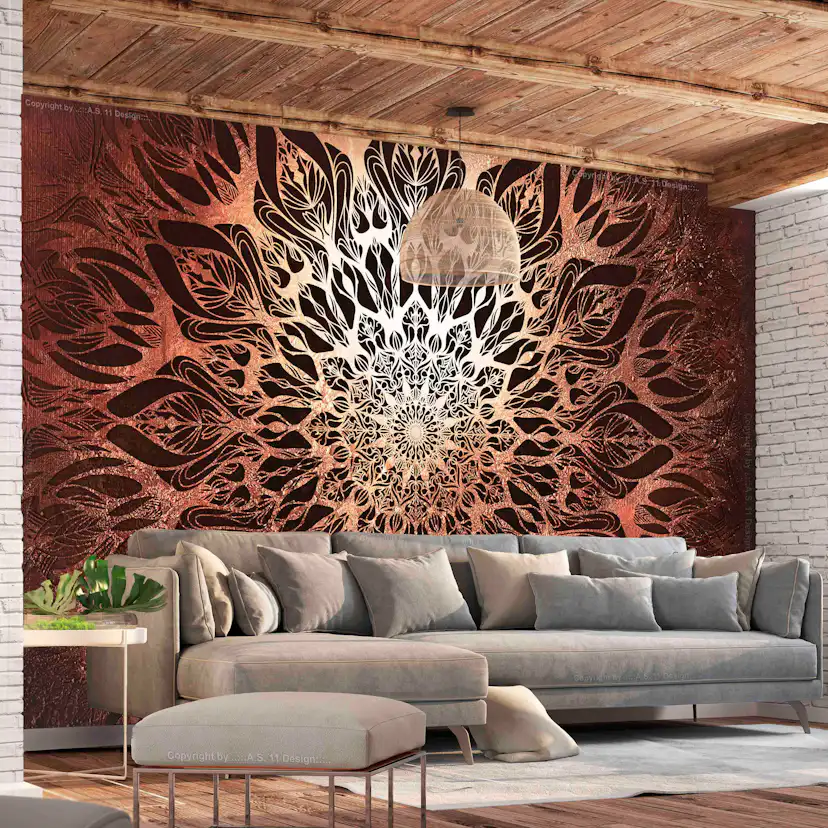 Fototapet Arkiio Självhäftande Spider Web Orange