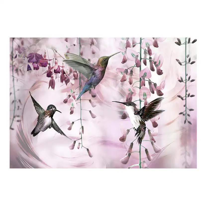 Fototapet Arkiio Flying Hummingbirds Pink