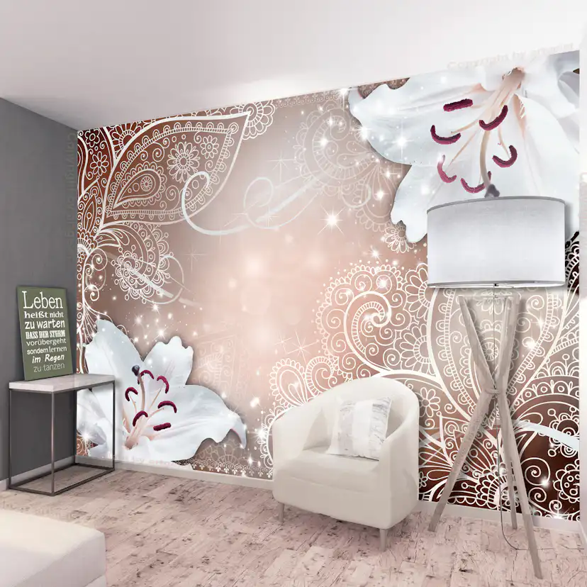 Fototapet Arkiio Självhäftande Oriental Wings Brown