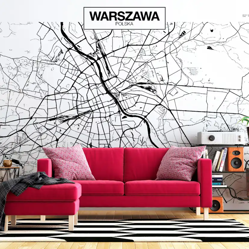 Fototapet Arkiio Warsaw Map