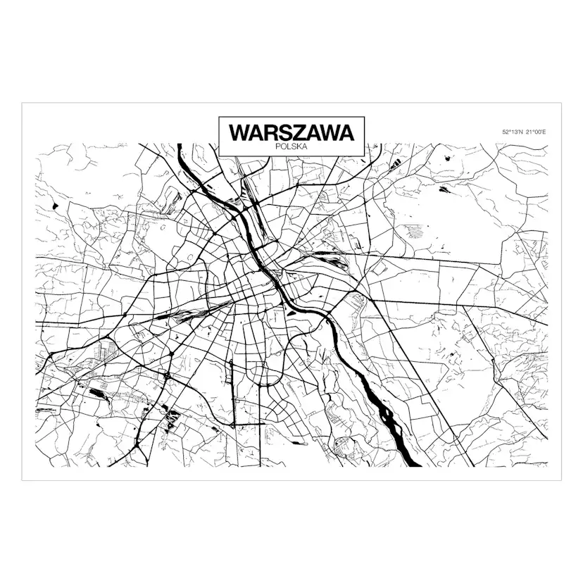 Fototapet Arkiio Warsaw Map