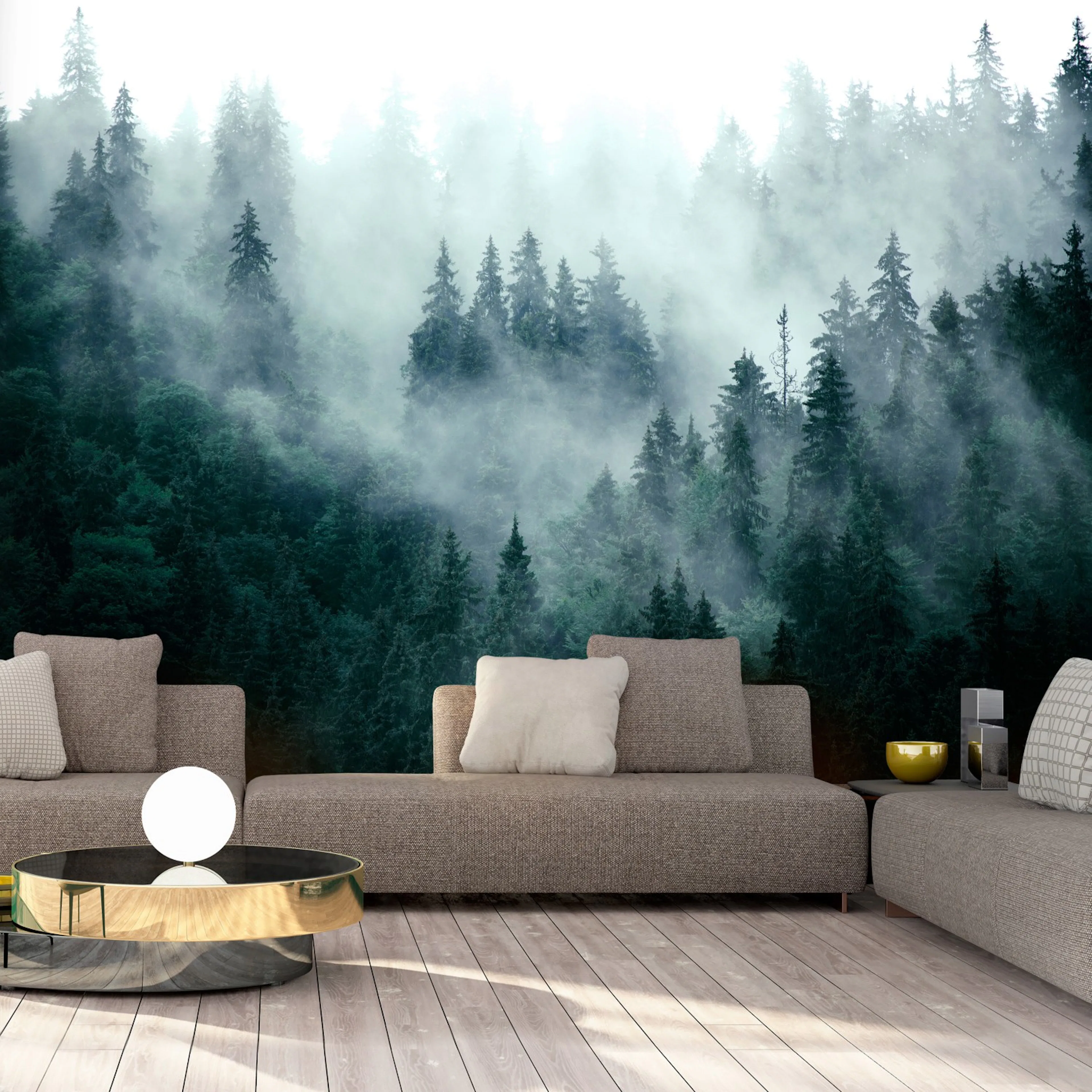 Fototapet Arkiio Mountain Forest (dark Green)