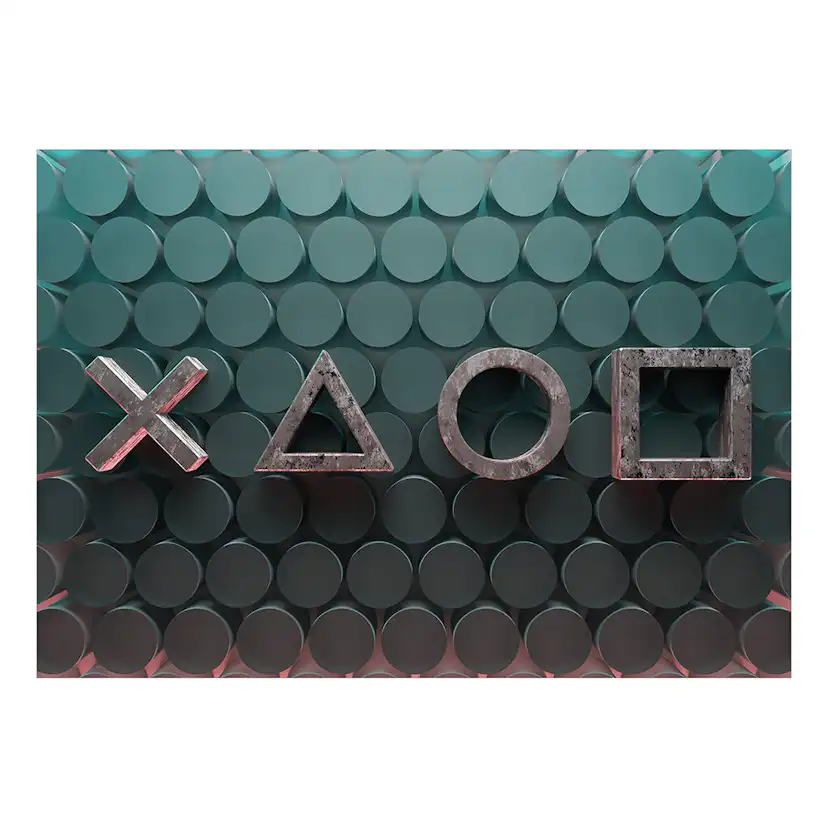 Fototapet Arkiio Symbols in Green Självhäftande