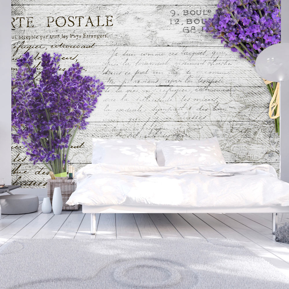 Fototapet Arkiio Självhäftande Lavender Postcard