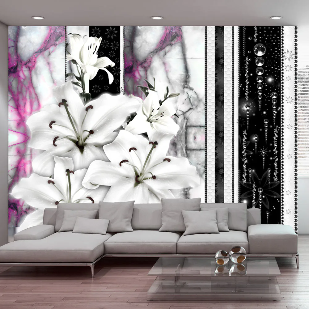Fototapet Arkiio Crying Lilies On Purple Marble