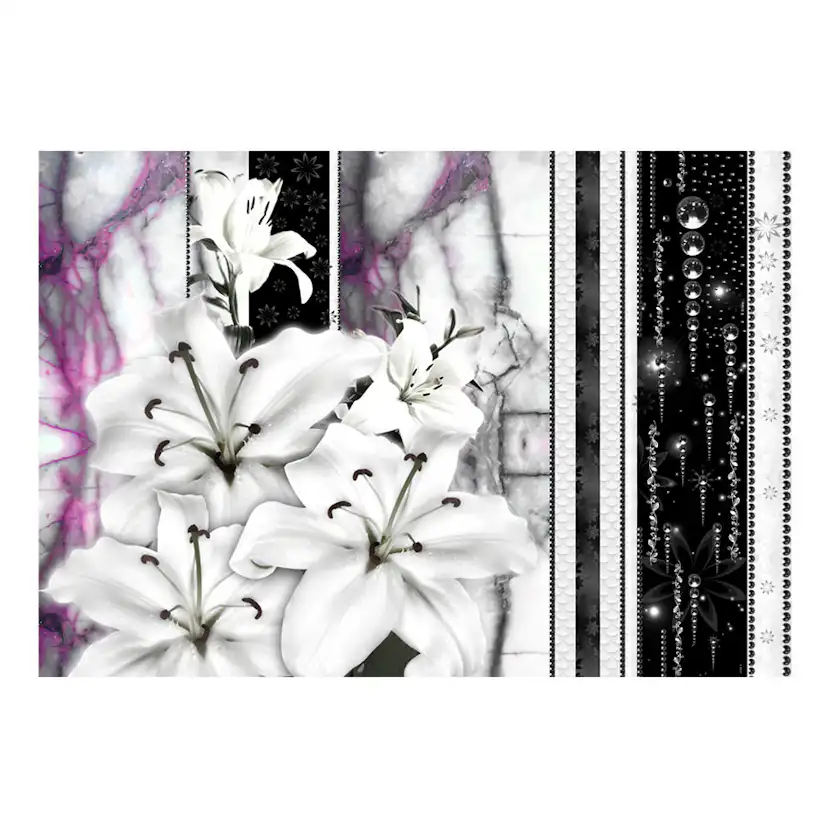 Fototapet Arkiio Crying Lilies On Purple Marble
