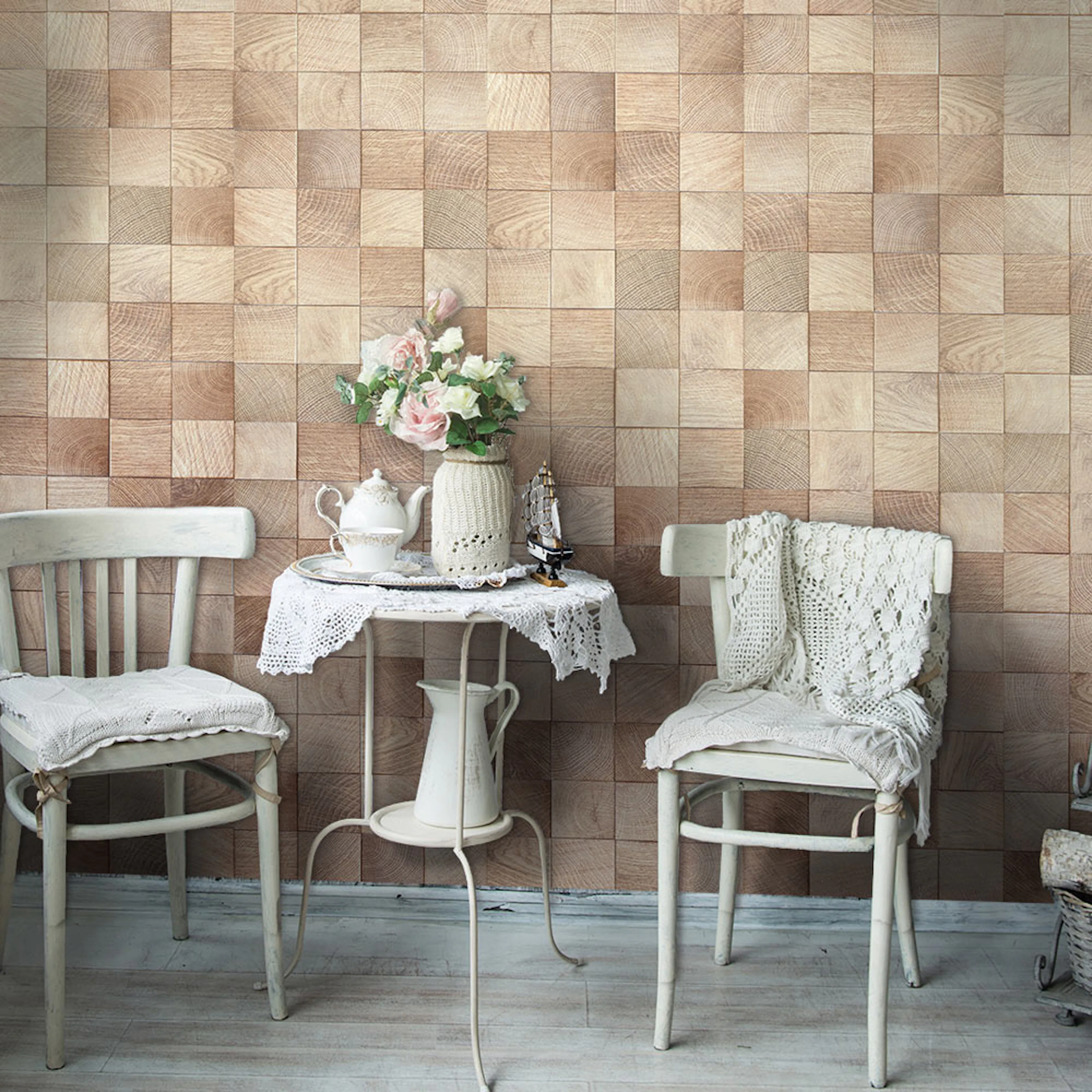 Fototapet Arkiio Wooden geometry 50x1000 cm