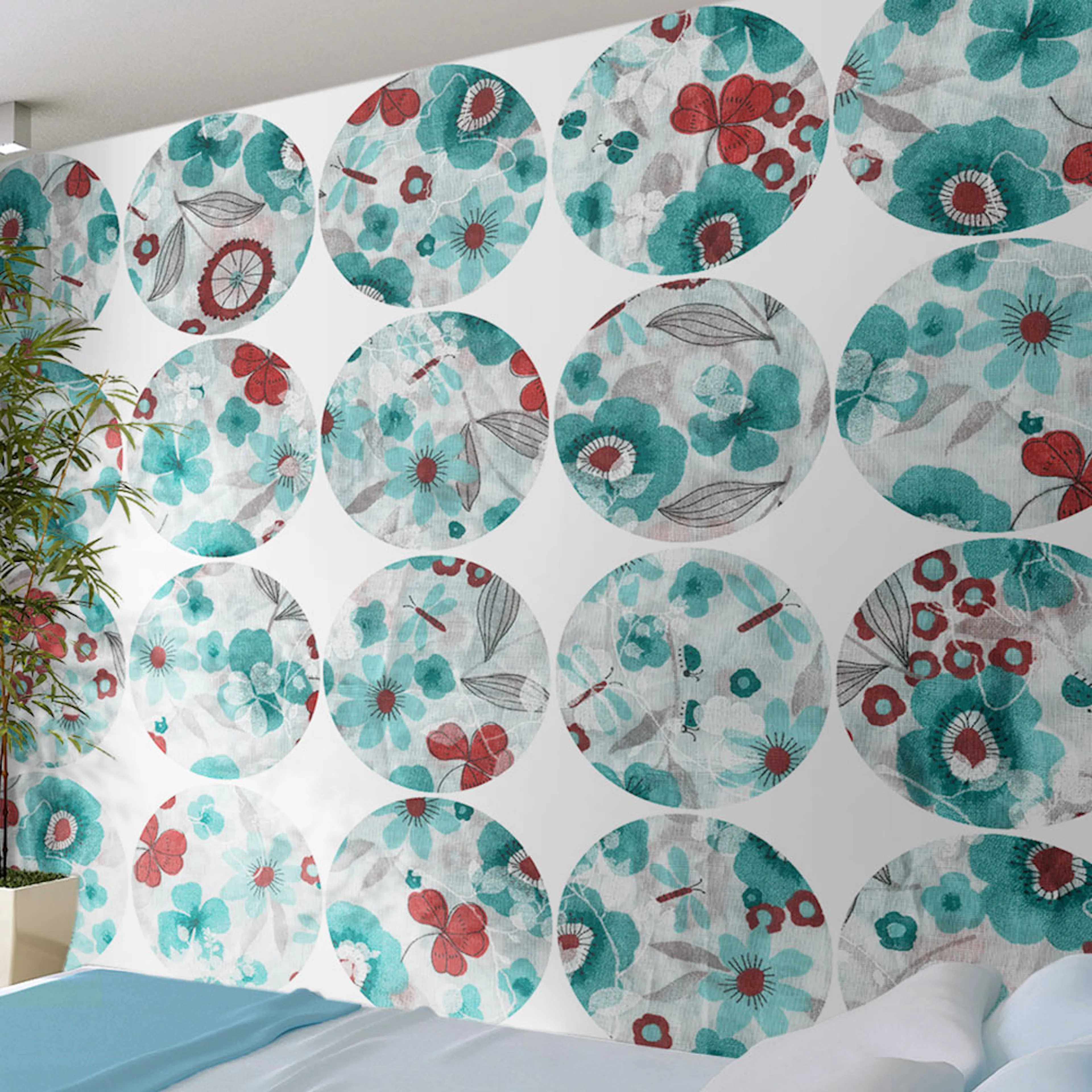 Fototapet Arkiio Turquoise meadow circle 50x1000 cm