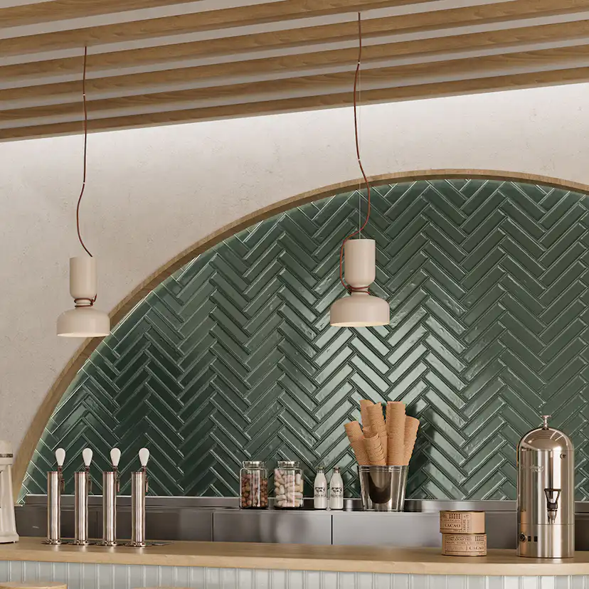 Kakel Tenfors Jewell Green Blank 7,5x30 cm