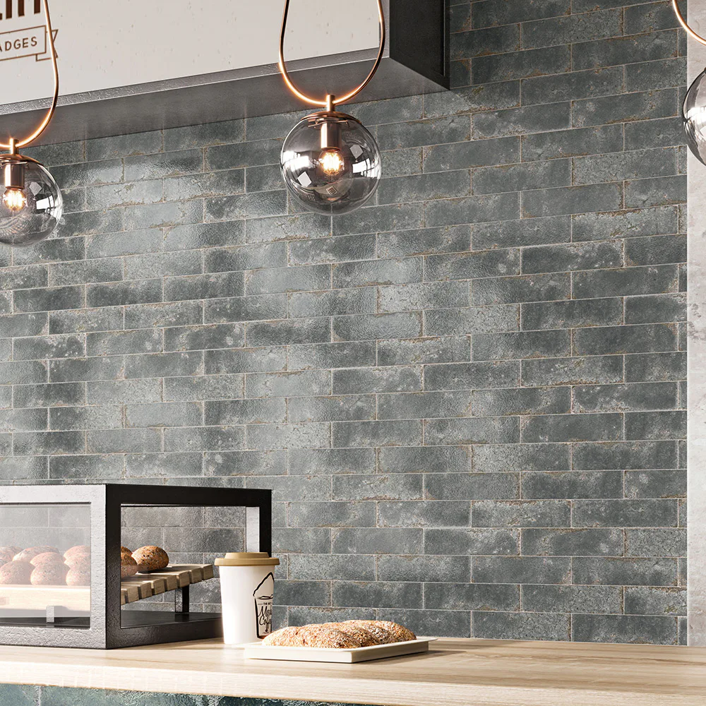 Kakel Tenfors Vibrant Grey Blank 7x28 cm