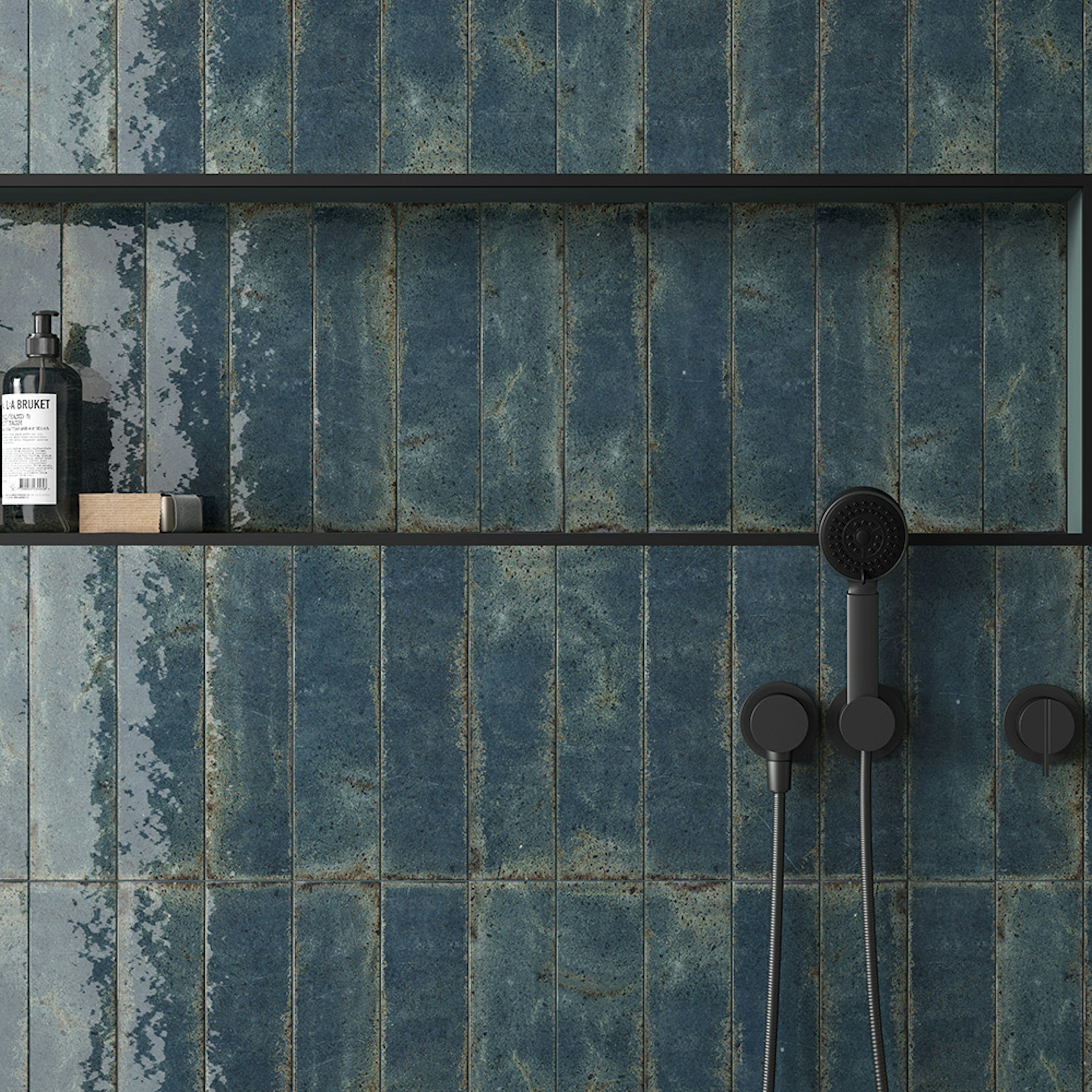 Kakel Tenfors Vibrant Blue Blank 7x28 cm