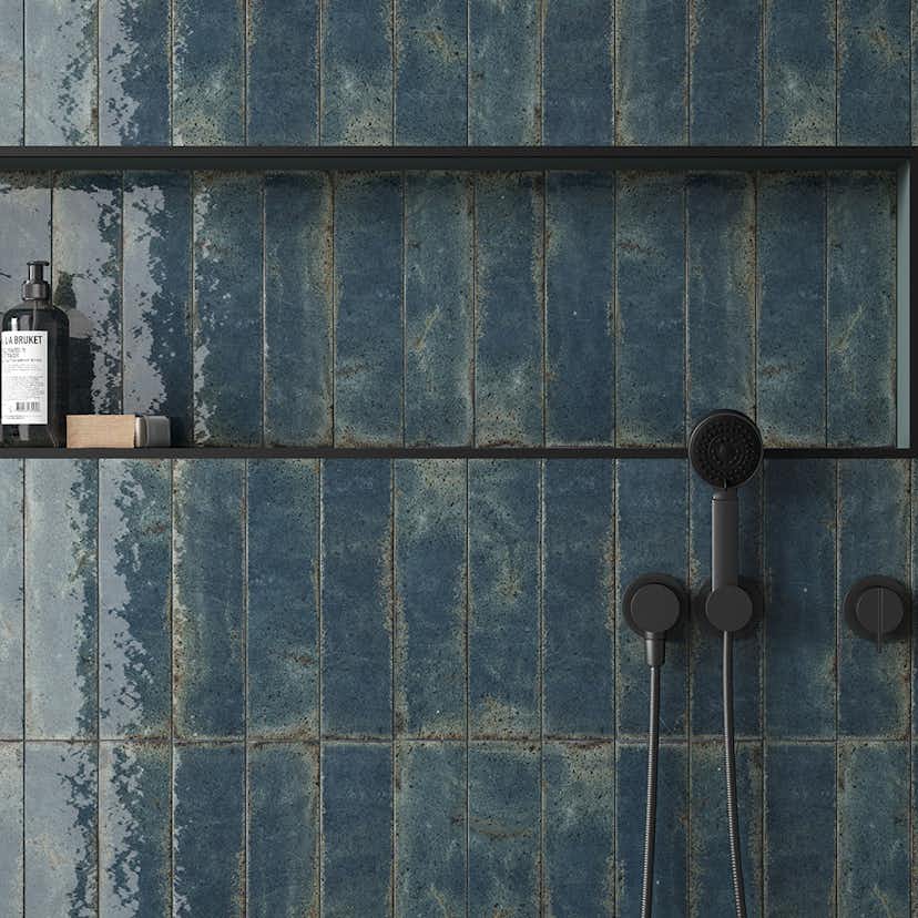 Kakel Tenfors Vibrant Blue Blank 7x28 cm