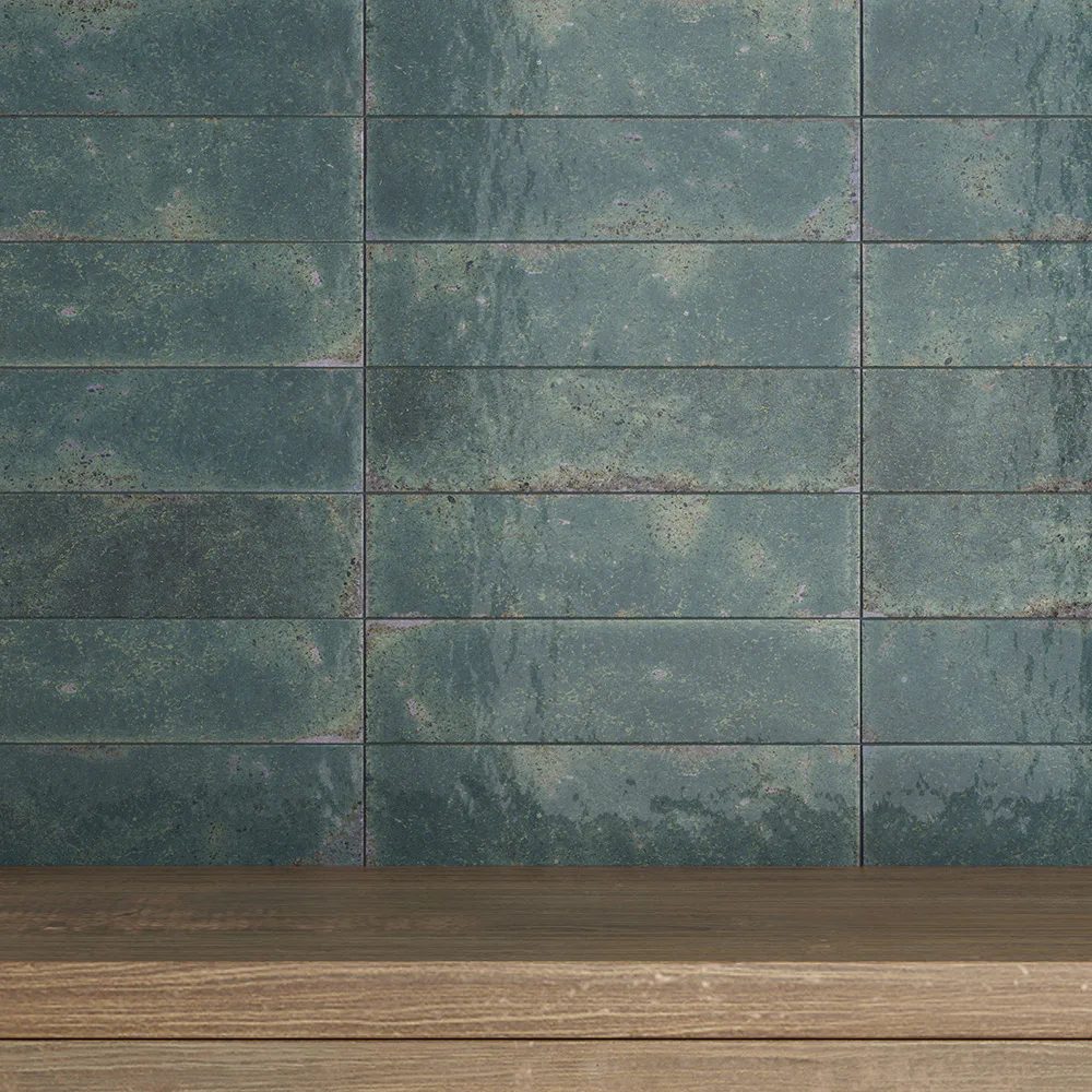 Kakel Tenfors Vibrant Green Blank 7x28 cm