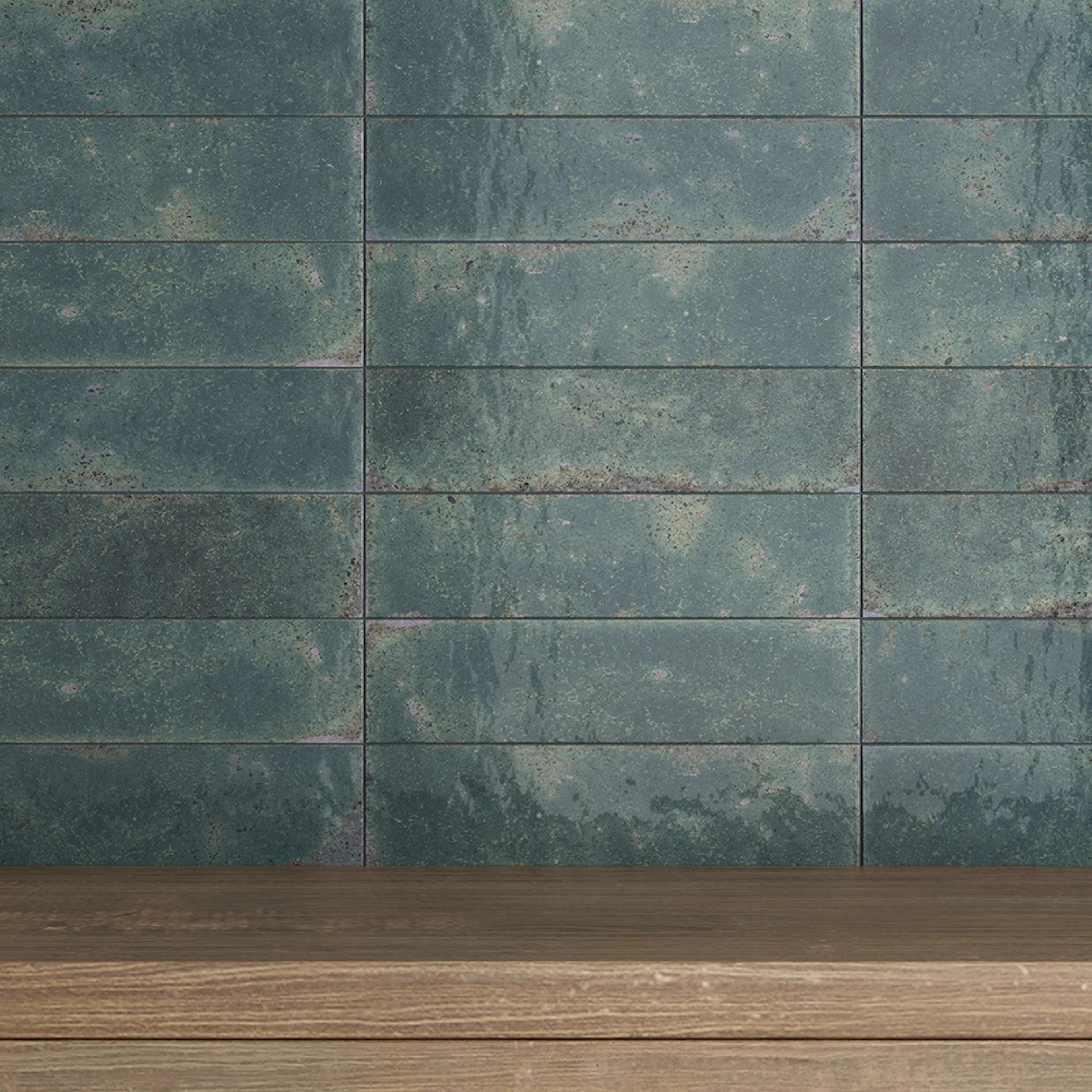 Kakel Tenfors Vibrant Green Blank 7x28 cm