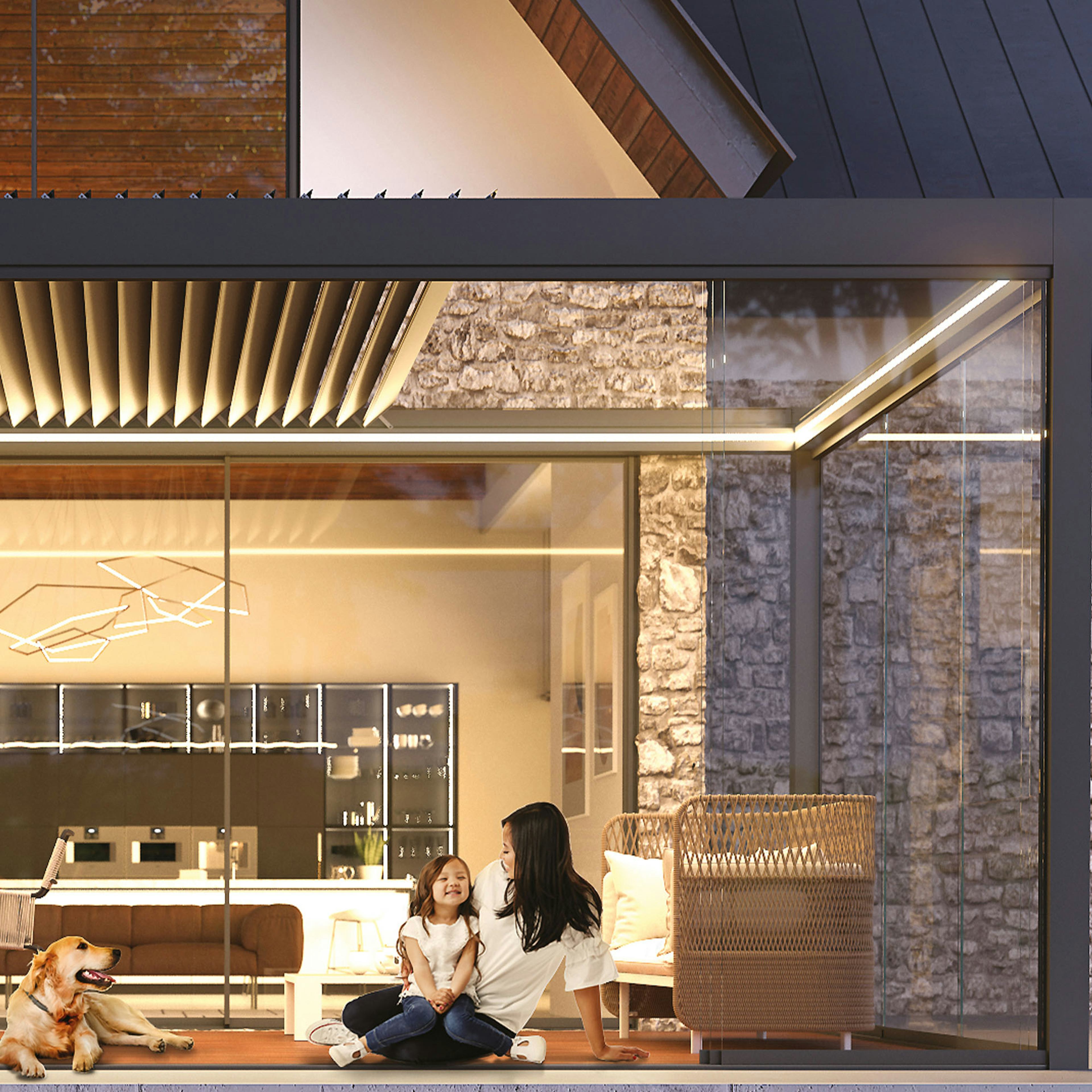 LED-belysning Allvy Oskura XL Till Pergola Med Dimbar Fjärrkontroll