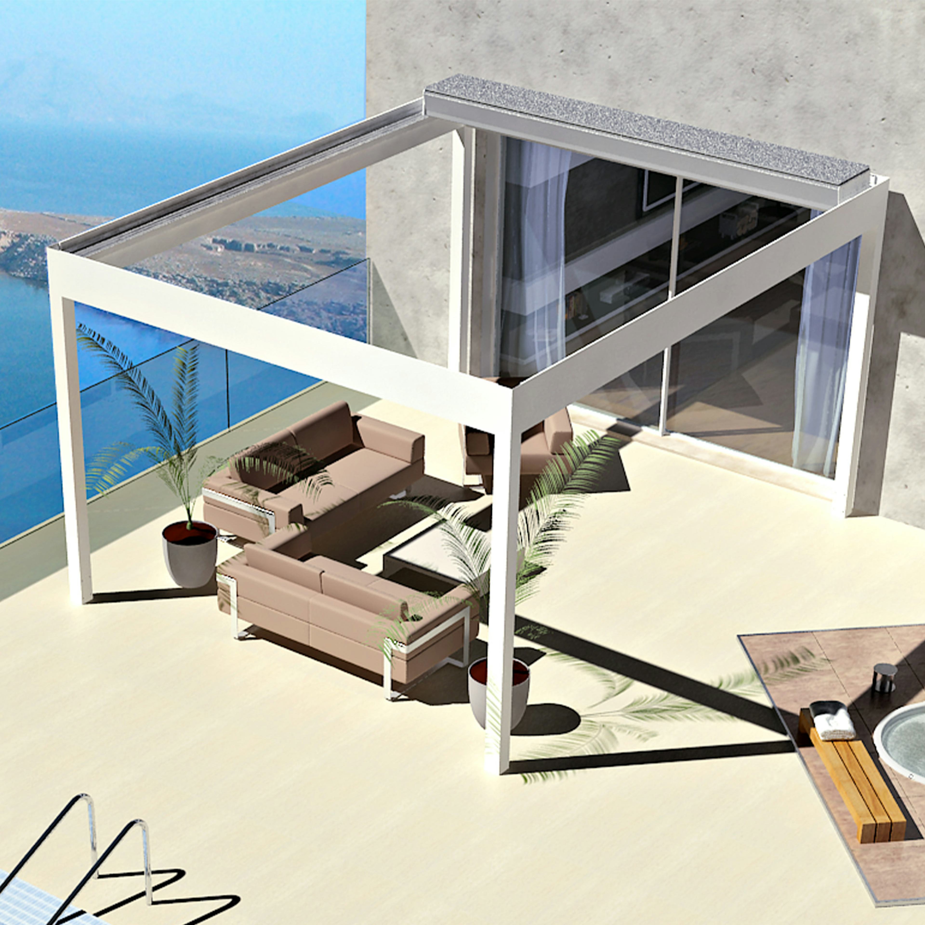 Aluminiumpergola Allvy Sunroom Oskura XL