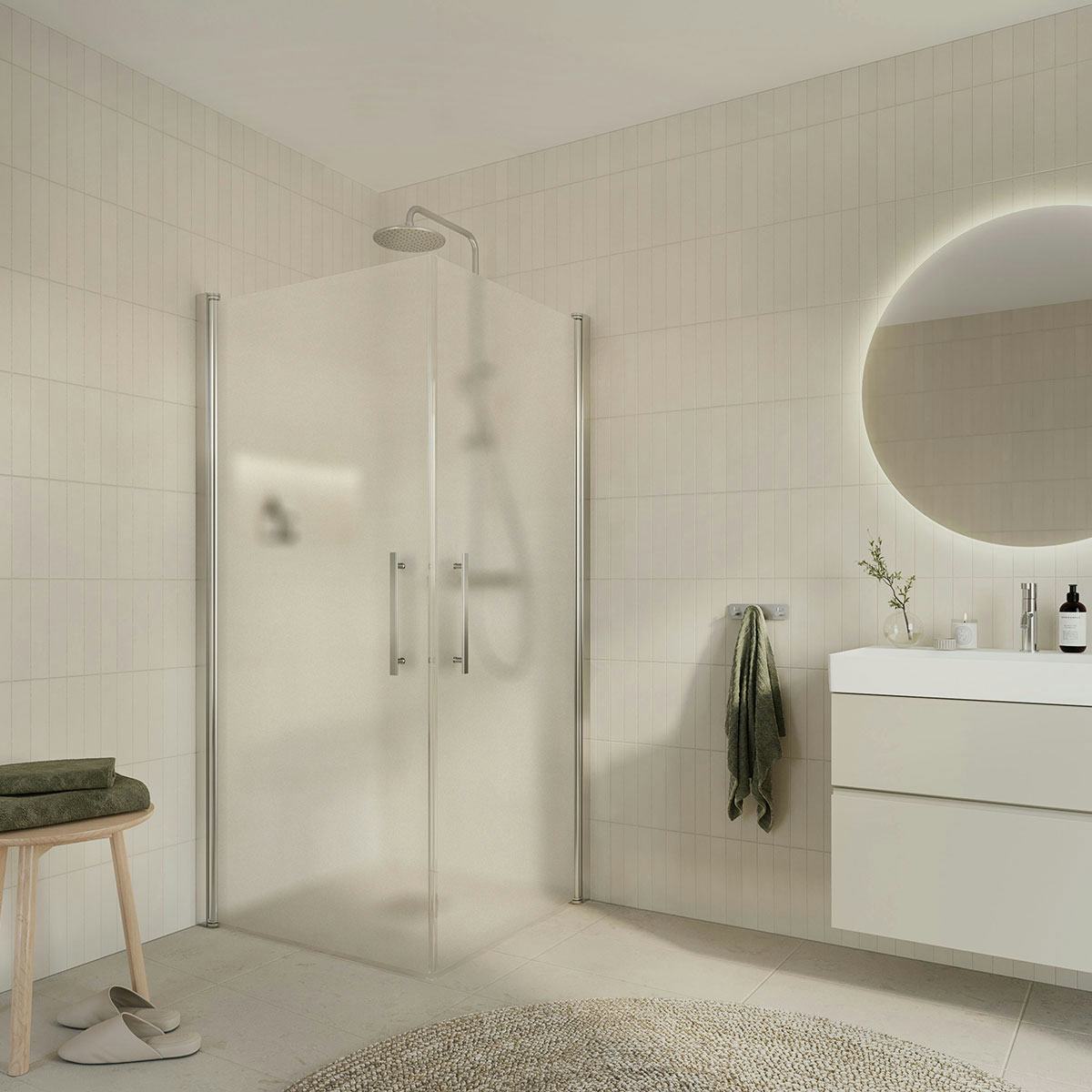 Duschhörn Arrow Round Frostat Glas