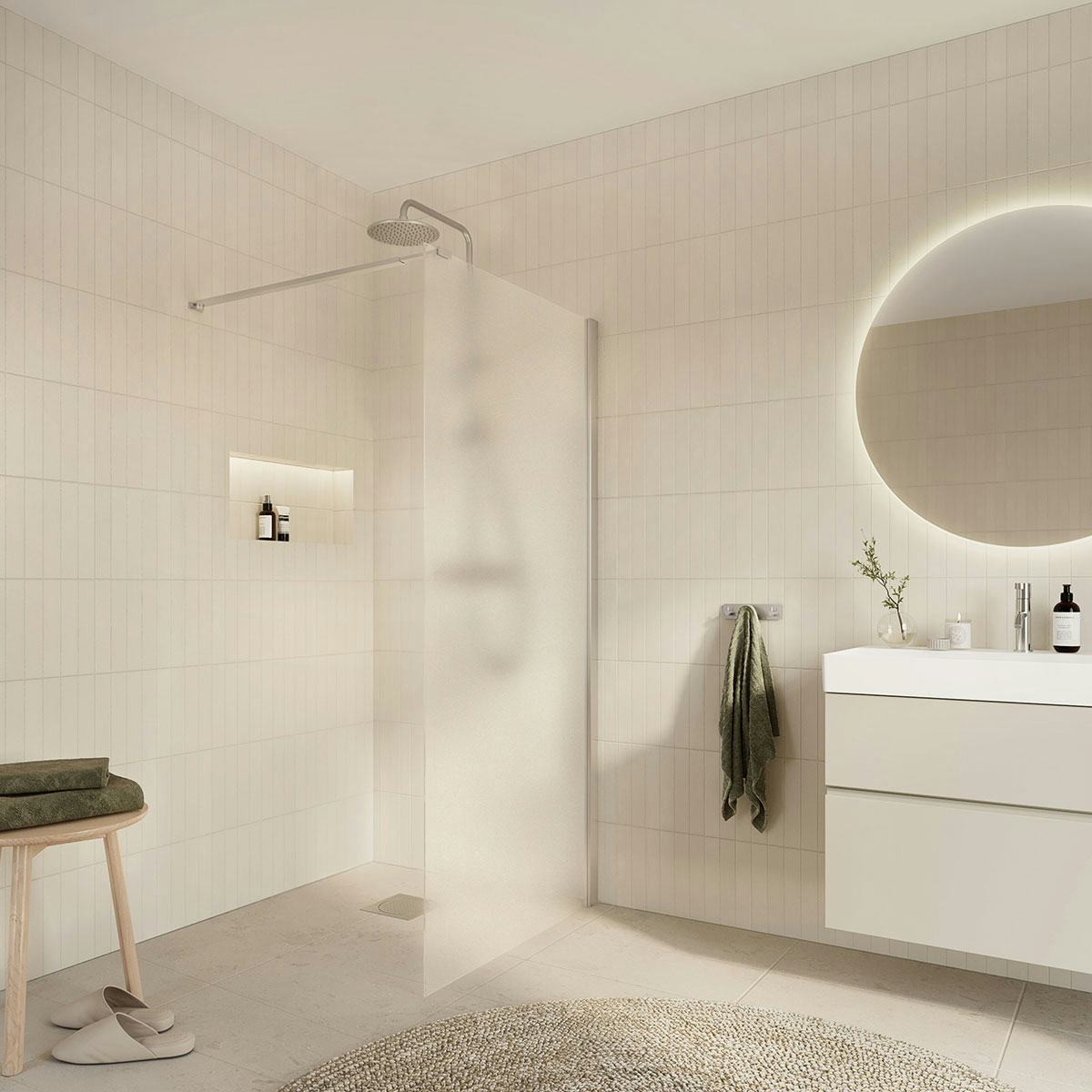 Duschvägg Arrow Wall Frostat Glas