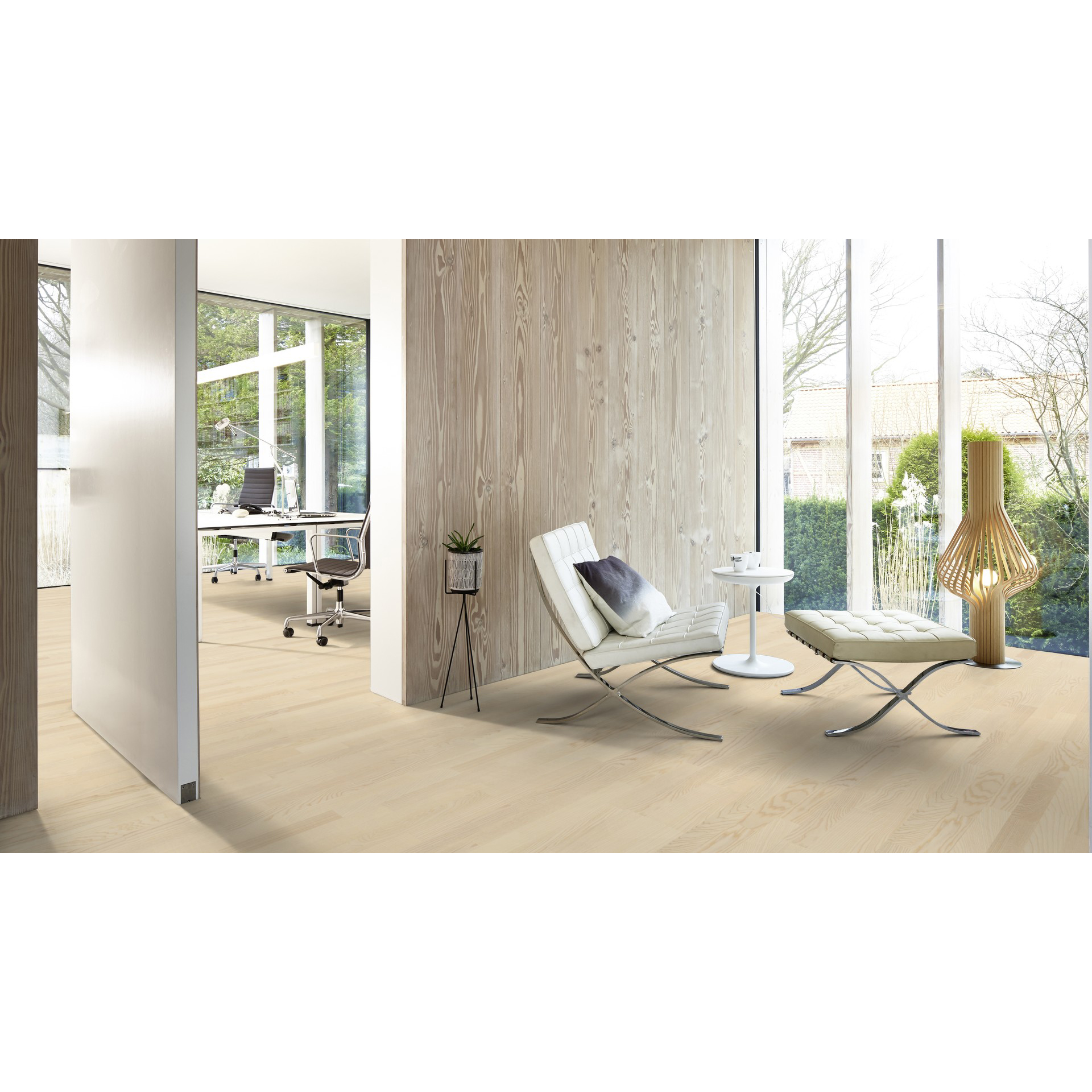 Parkettgolv Boen Ask Andante Vit Live Matt Lack 3-Stav