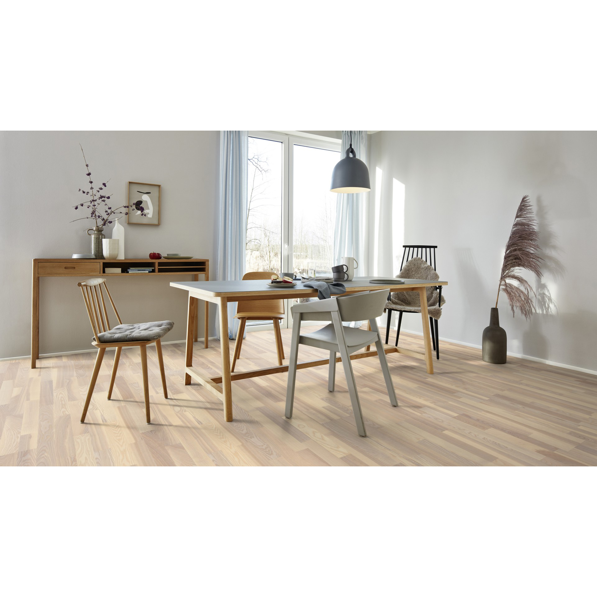 Parkettgolv Boen Ask Marcato Vit Live Matt Lack 3-Stav