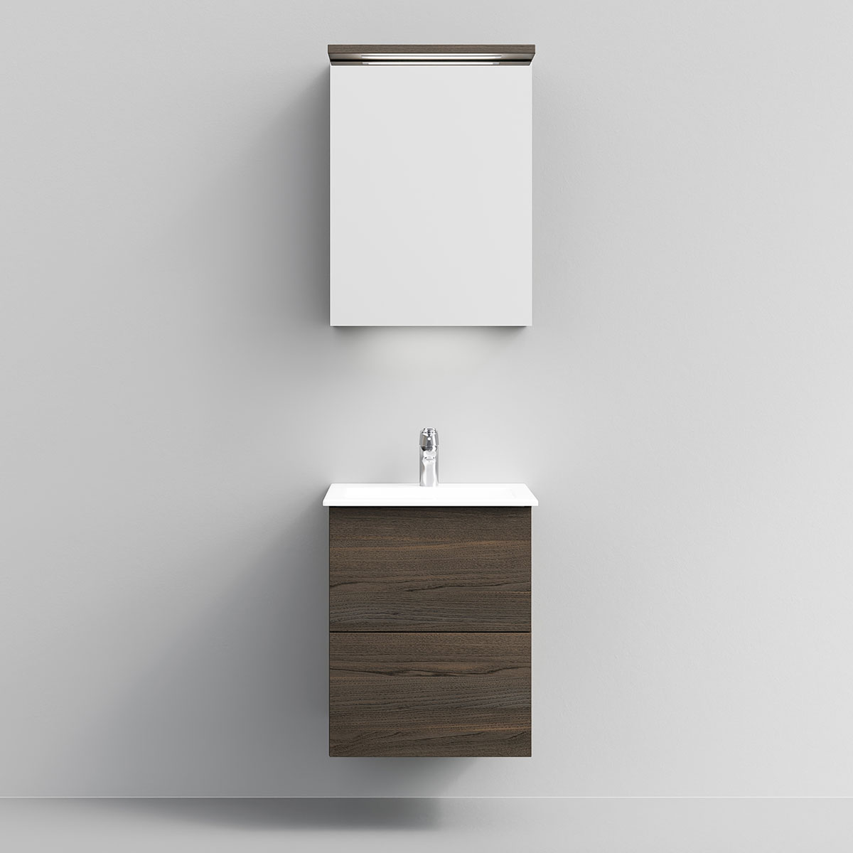 Tvättställsskåp Temal Astra med Tvättställ och Spegelskåp Highlight