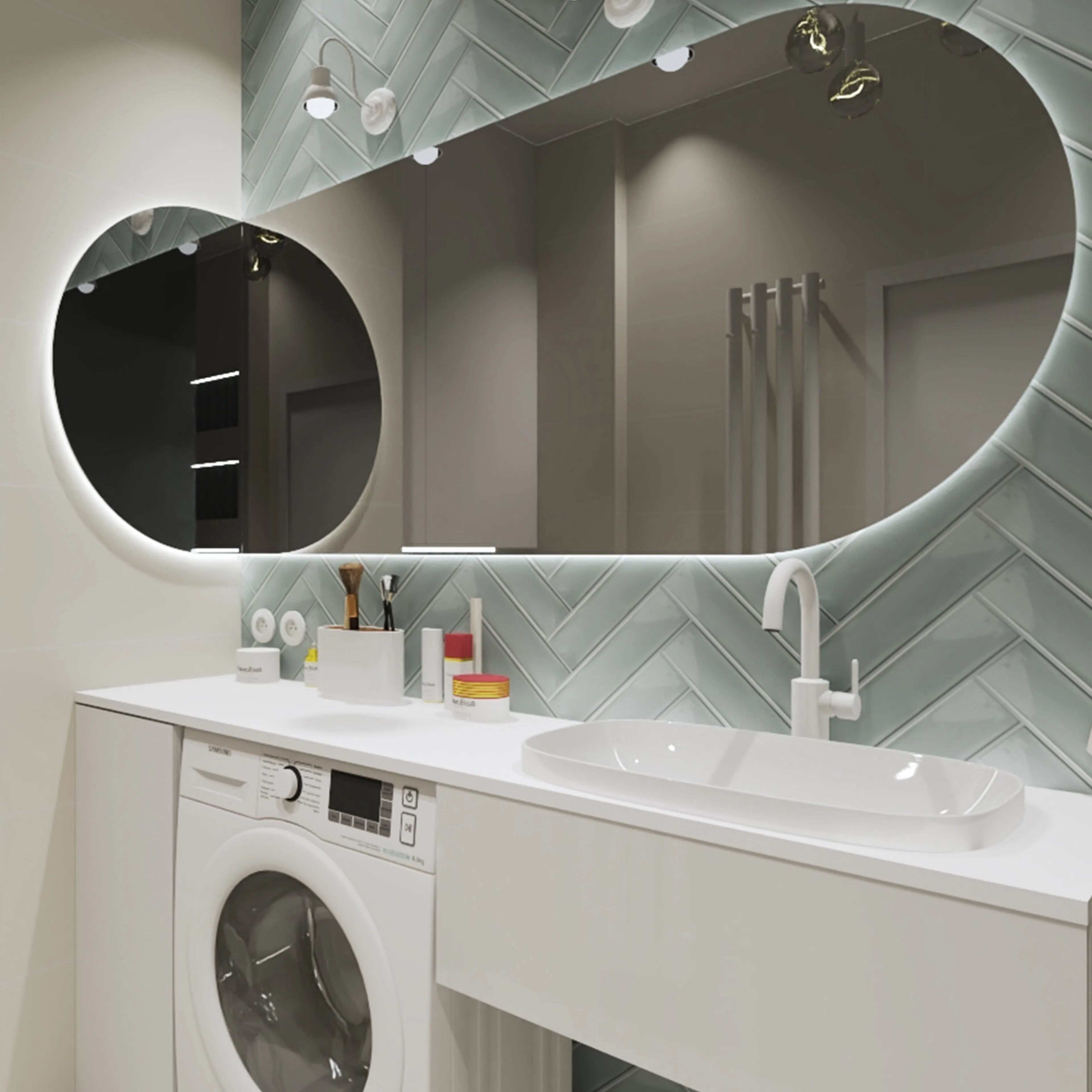 Spegel Vidi Aura med LED-belysning