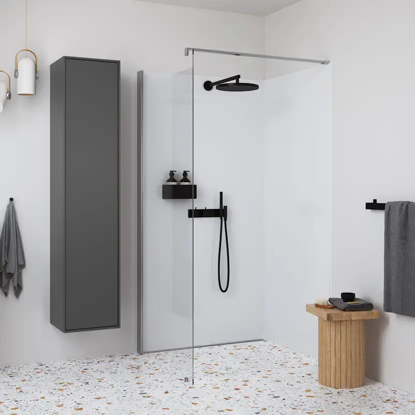 Duschvägg Contura Shower Space SFNK Fast med Väggstag