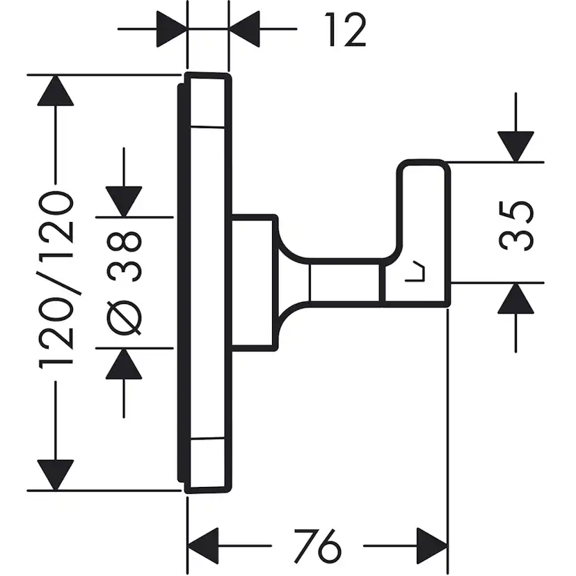 Avstängningsventil Axor Citterio E 3-funktioner