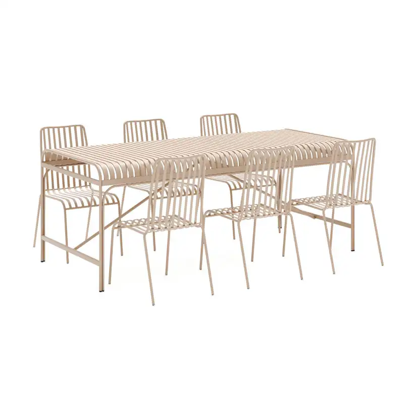 Matgrupp Comfort Garden Jarva Stor Matgrupp Utomhus 200 cm med 6 stolar i metall