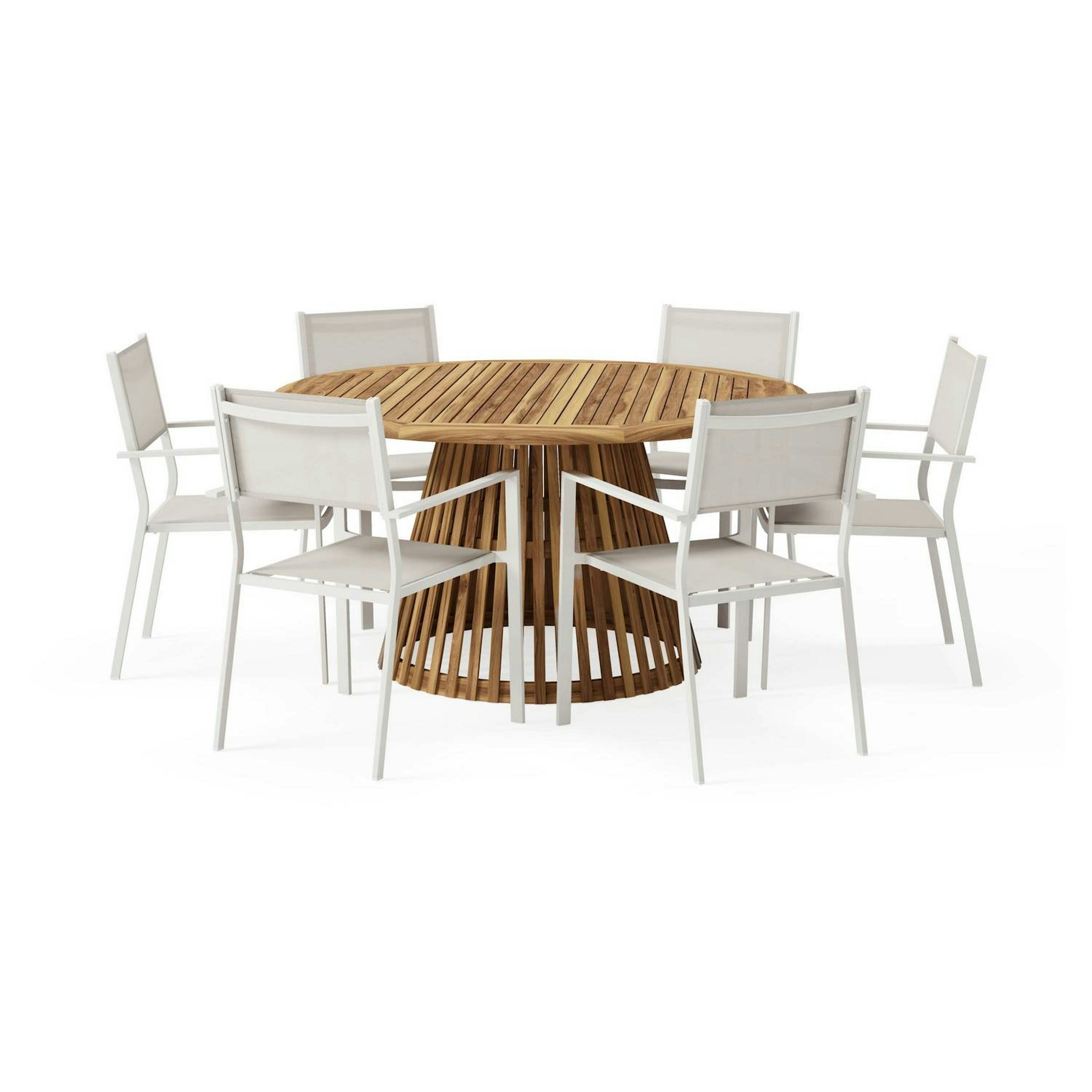 Matgrupp Comfort Garden Lakenview Matbord Rund 150 med 6 Las Vegas Karmstolar