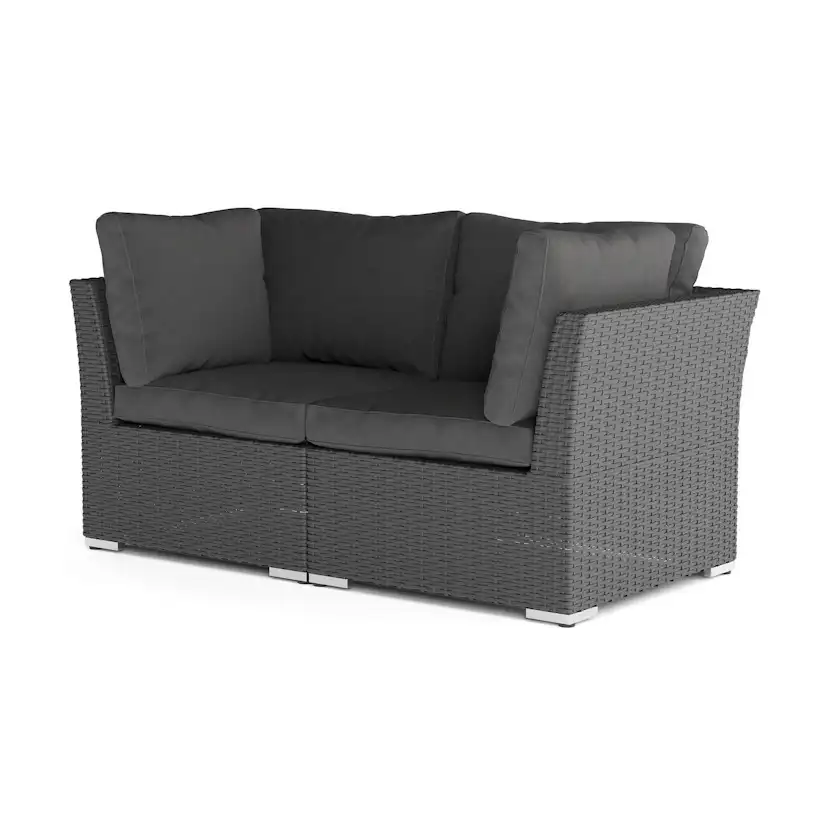 Utesoffa Comfort Garden Wisconsin Premium Loungesoffa Utomhus med Armstöd 2-sits Konstrotting