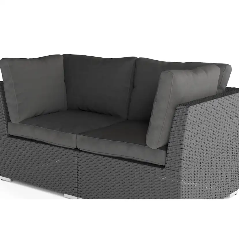 Utesoffa Comfort Garden Wisconsin Premium Loungesoffa Utomhus med Armstöd 2-sits Konstrotting