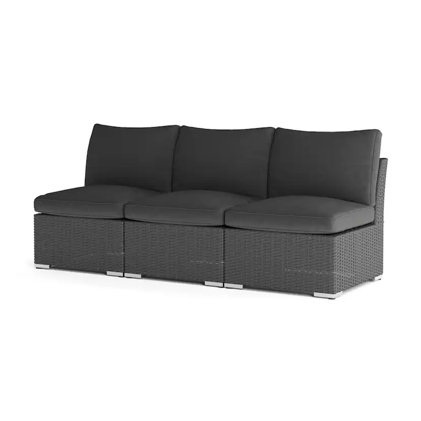 Utesoffa Comfort Garden Wisconsin Premium Loungesoffa Utomhus utan Armstöd 3-sits Konstrotting