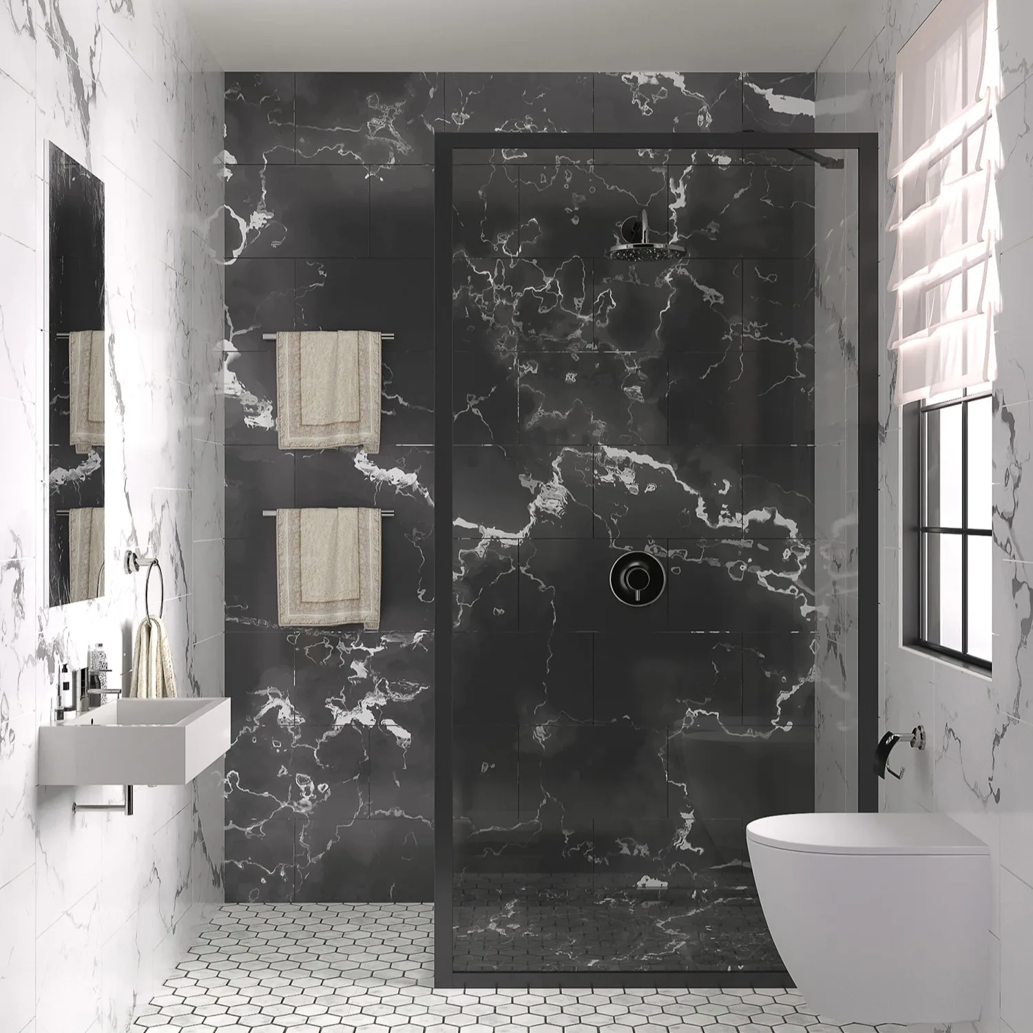 Duschvägg Hietakari Bläk 731 New York Fast