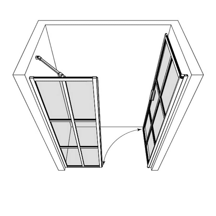 Duschdörr Hietakari Bläk 750 Paris Nisch Fast Vägg och Vändbar Dörr