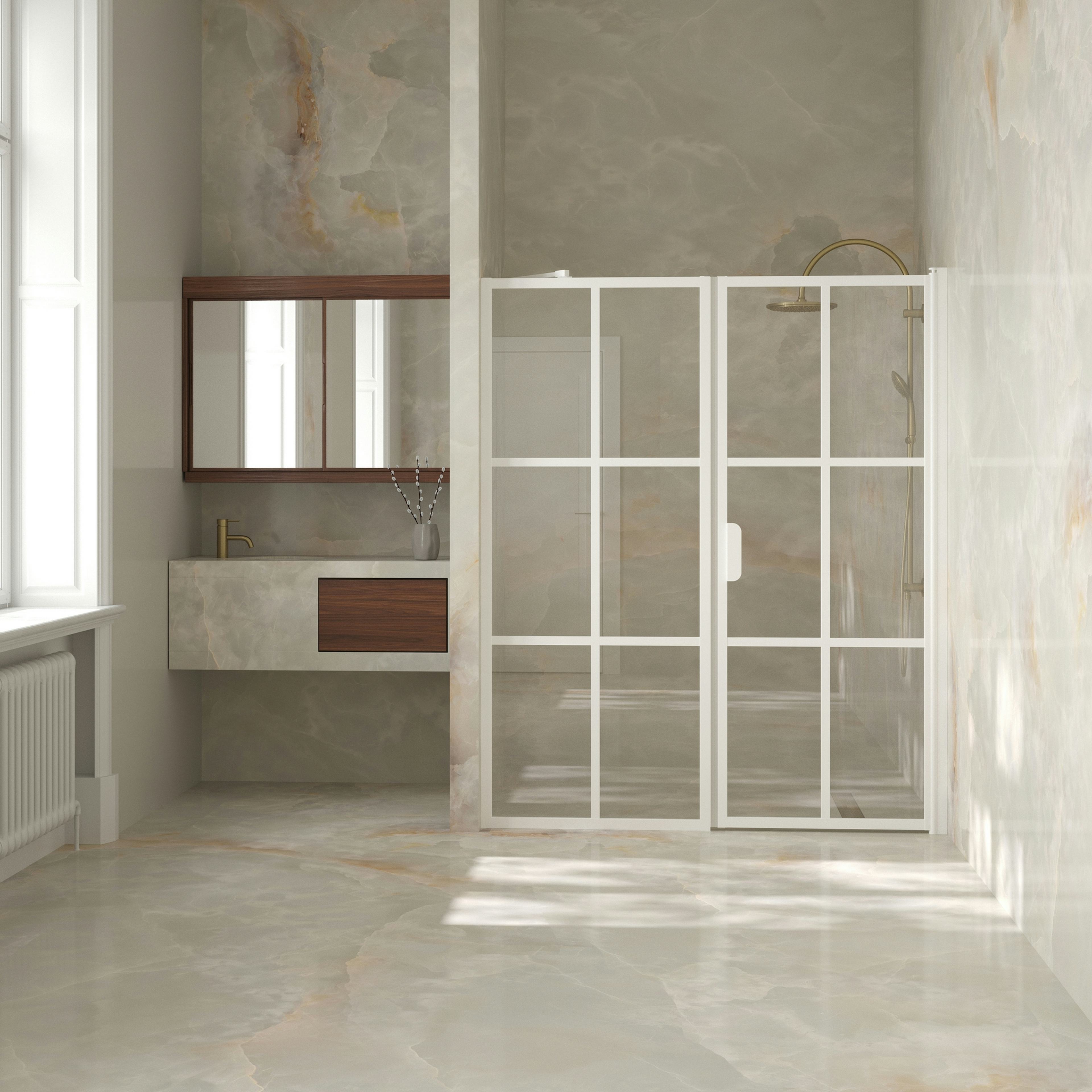 Duschdörr Hietakari Bläk 750 Paris Nisch Fast Vägg och Vändbar Dörr