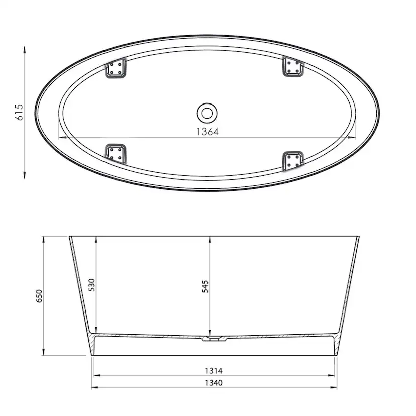 Badkar Noro Sand 160