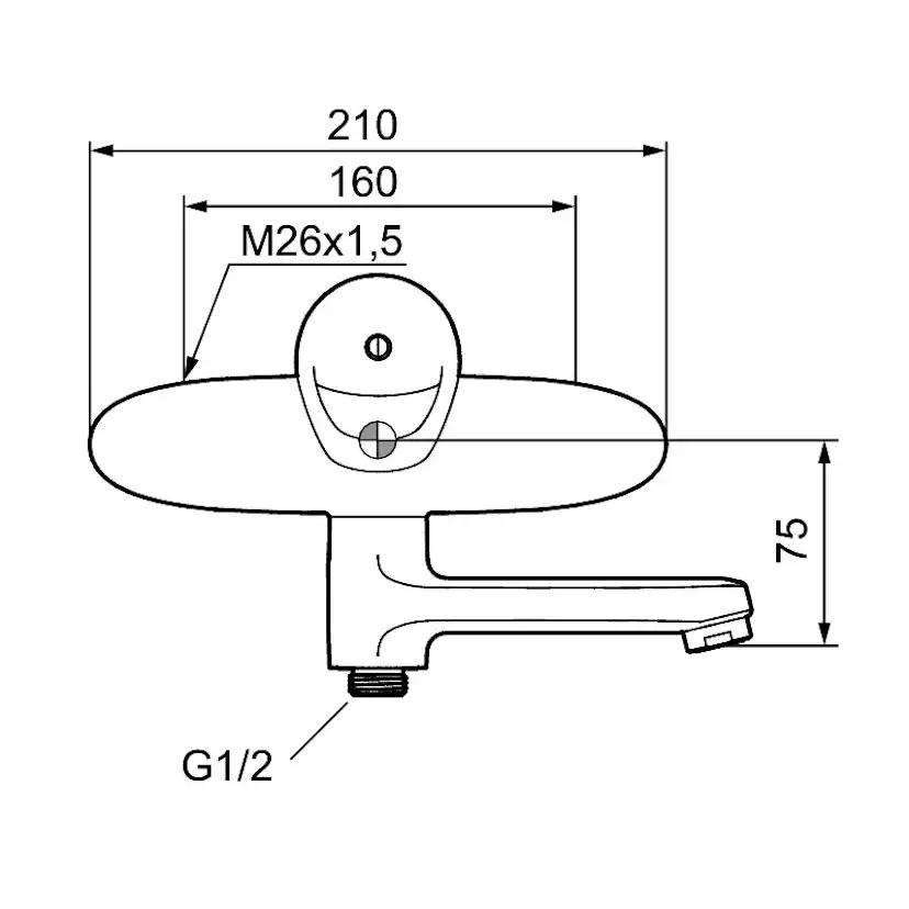 Badkarsblandare FM Mattsson 9000E Ettgrepp