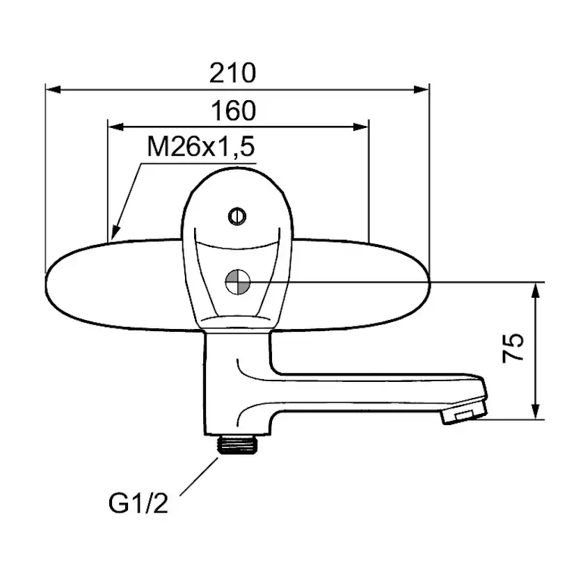 Badkarsblandare FM Mattsson 9000E Lång Spak